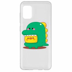 Чехол для Samsung A31 Уточка в костюме динозавра - PrintSalon
