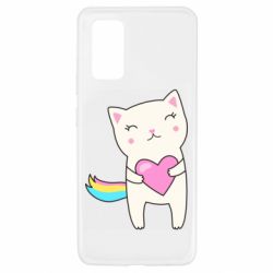 Чехол для Samsung A32 4G Cute cat with heart - PrintSalon