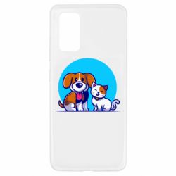 Чехол для Samsung A32 4G Собачка и котик - PrintSalon