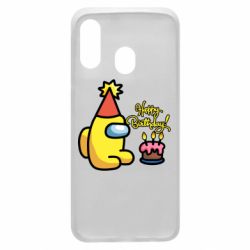 Чохол для Samsung A40 Among Us Happy Birthday - PrintSalon