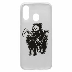 Чохол для Samsung A40 Death and cat - PrintSalon