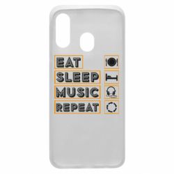 Чехол для Samsung A40 Eat sleep dj repeat. - PrintSalon