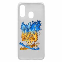 Чехол для Samsung A40 Горящий гербу Украины - PrintSalon