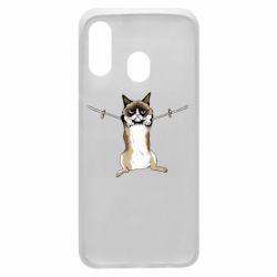 Чехол для Samsung A40 Grumpy Cat On The Rope - PrintSalon