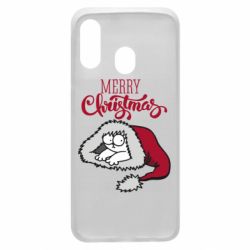 Чехол для Samsung A40 Кот саймона рождество - PrintSalon