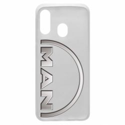 Чехол для Samsung A40 Man metallic logo - PrintSalon