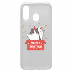 Чехол для Samsung A40 Meowy Christmas ( present box ) - PrintSalon