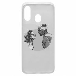 Чехол для Samsung A40 Retro Wanda and Vision - PrintSalon