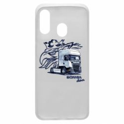 Чехол для Samsung A40 Scania watercolor art - PrintSalon