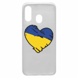 Чехол для Samsung A40 Украина сердце с царапинами - PrintSalon