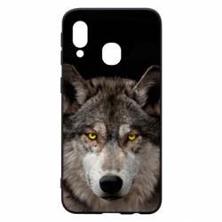 Чохол для Samsung A40 Wolf with yellow eyes - PrintSalon