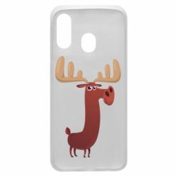 Чехол для Samsung A40 Забавный олень - PrintSalon