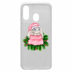 Чехол для Samsung A40 Заяц Новогодний - PrintSalon