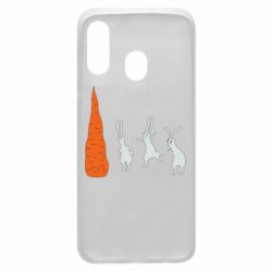 Чехол для Samsung A40 Зайцы возле морковки - PrintSalon