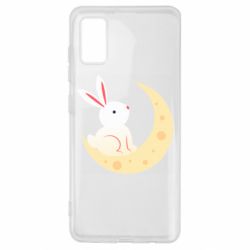 Чехол для Samsung A41 Cute rabbit on the moon - PrintSalon