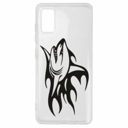 Чехол для Samsung A41 Flaming shark - PrintSalon