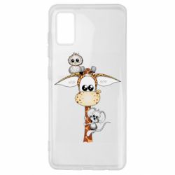 Чехол для Samsung A41 Giraffe Owl and Mouse - PrintSalon