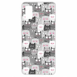 Чохол для Samsung A41 Gray cats pattern - PrintSalon