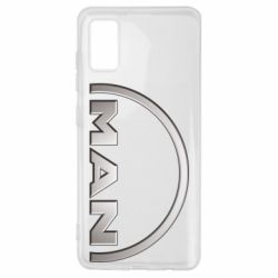 Чехол для Samsung A41 Man metallic logo - PrintSalon