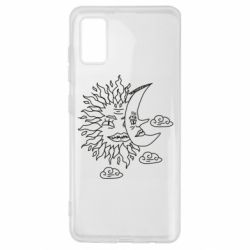 Чехол для Samsung A41 Sun and Moon faces - PrintSalon