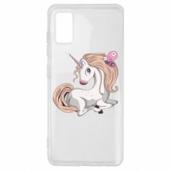 Чехол для Samsung A41 Unicorn with bow tie - PrintSalon