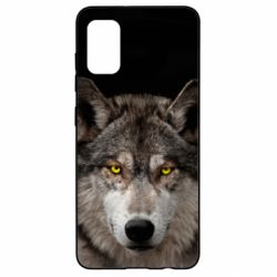Чохол для Samsung A41 Wolf with yellow eyes - PrintSalon
