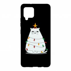 Чехол для Samsung A42 5G Cat and Christmas Lights - PrintSalon