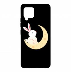 Чехол для Samsung A42 5G Cute rabbit on the moon - PrintSalon