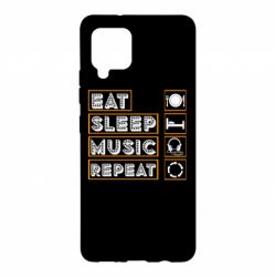 Чехол для Samsung A42 5G Eat sleep dj repeat. - PrintSalon