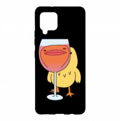 Чехол для Samsung A42 5G Качка і келих вина - PrintSalon