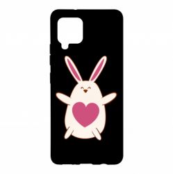 Чехол для Samsung A42 5G Rabbit with a pink heart - PrintSalon