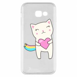 Чехол для Samsung A5 2017 Cute cat with heart
