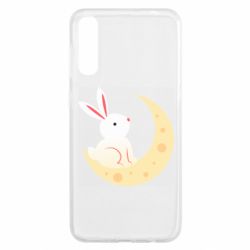 Чехол для Samsung A50 Cute rabbit on the moon - PrintSalon