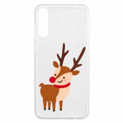 Чехол для Samsung A50 Deer with red nose - PrintSalon
