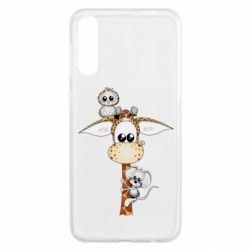Чехол для Samsung A50 Giraffe Owl and Mouse - PrintSalon