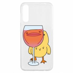 Чехол для Samsung A50 Качка і келих вина - PrintSalon