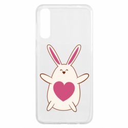 Чехол для Samsung A50 Rabbit with a pink heart - PrintSalon