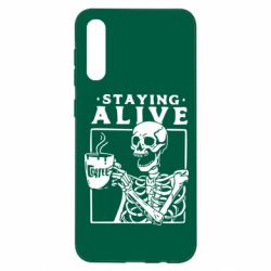 Чехол для Samsung A50 Staying alive with coffee - PrintSalon