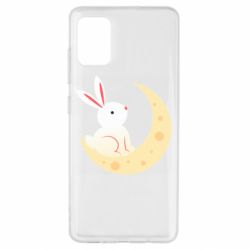 Чехол для Samsung A51 Cute rabbit on the moon - PrintSalon