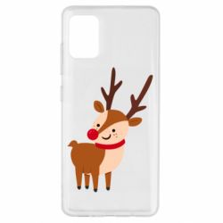 Чехол для Samsung A51 Deer with red nose - PrintSalon