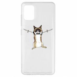 Чехол для Samsung A51 Grumpy Cat On The Rope - PrintSalon