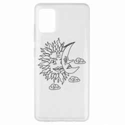 Чехол для Samsung A51 Sun and Moon faces - PrintSalon