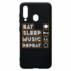 Чехол для Samsung A60 Eat sleep dj repeat. - PrintSalon