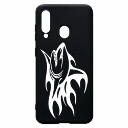 Чехол для Samsung A60 Flaming shark - PrintSalon