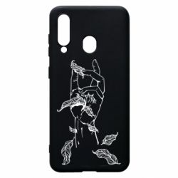 Чехол для Samsung A60 Hand with leafs - PrintSalon