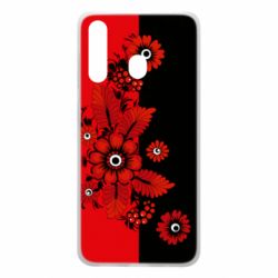 Чохол для Samsung A60 Червоні квіти - PrintSalon