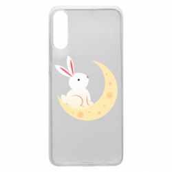 Чехол для Samsung A70 Cute rabbit on the moon - PrintSalon