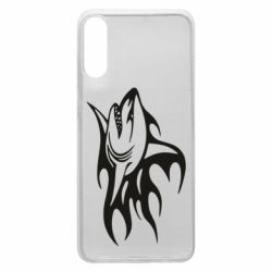 Чехол для Samsung A70 Flaming shark - PrintSalon