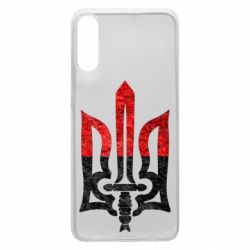Чехол для Samsung A70 Герб Украины красно-черный - PrintSalon