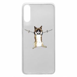 Чехол для Samsung A70 Grumpy Cat On The Rope - PrintSalon
